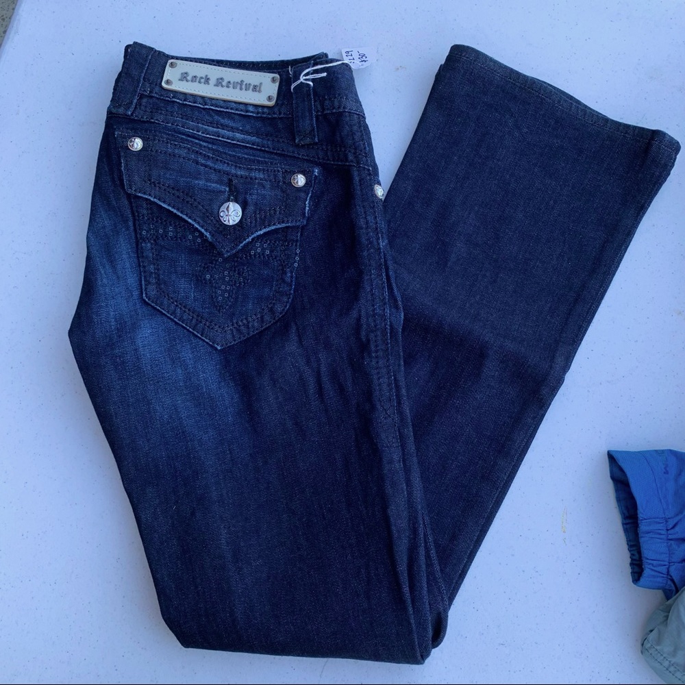 Rock Revival Heather Designer Boot Jeans Size 29 Y2K western rodeo cowgirl